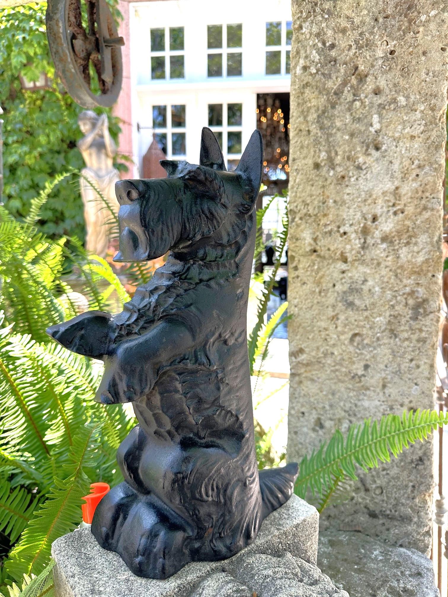 Perro negro Tope de puerta de hierro fundido pintado a mano Objeto decorativo Regalo de inauguración de una casa en venta 8