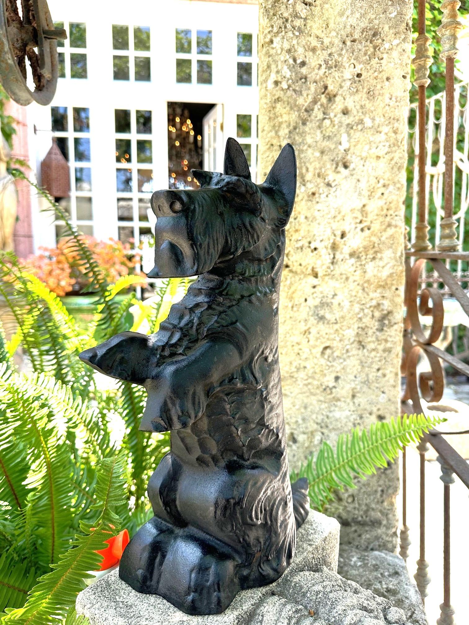 Perro negro Tope de puerta de hierro fundido pintado a mano Objeto decorativo Regalo de inauguración de una casa en venta 10
