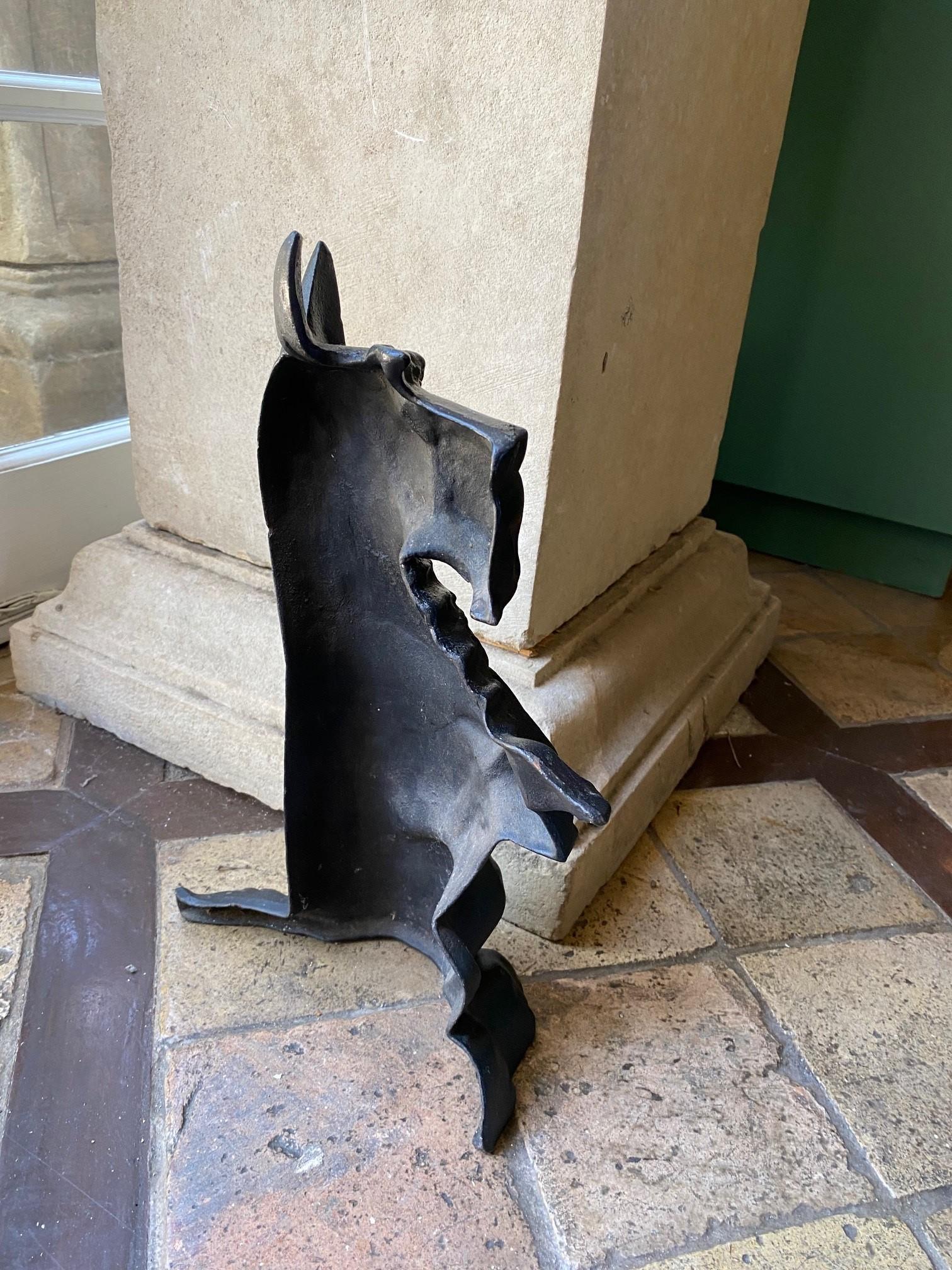 Perro negro Tope de puerta de hierro fundido pintado a mano Objeto decorativo Regalo de inauguración de una casa en venta 11