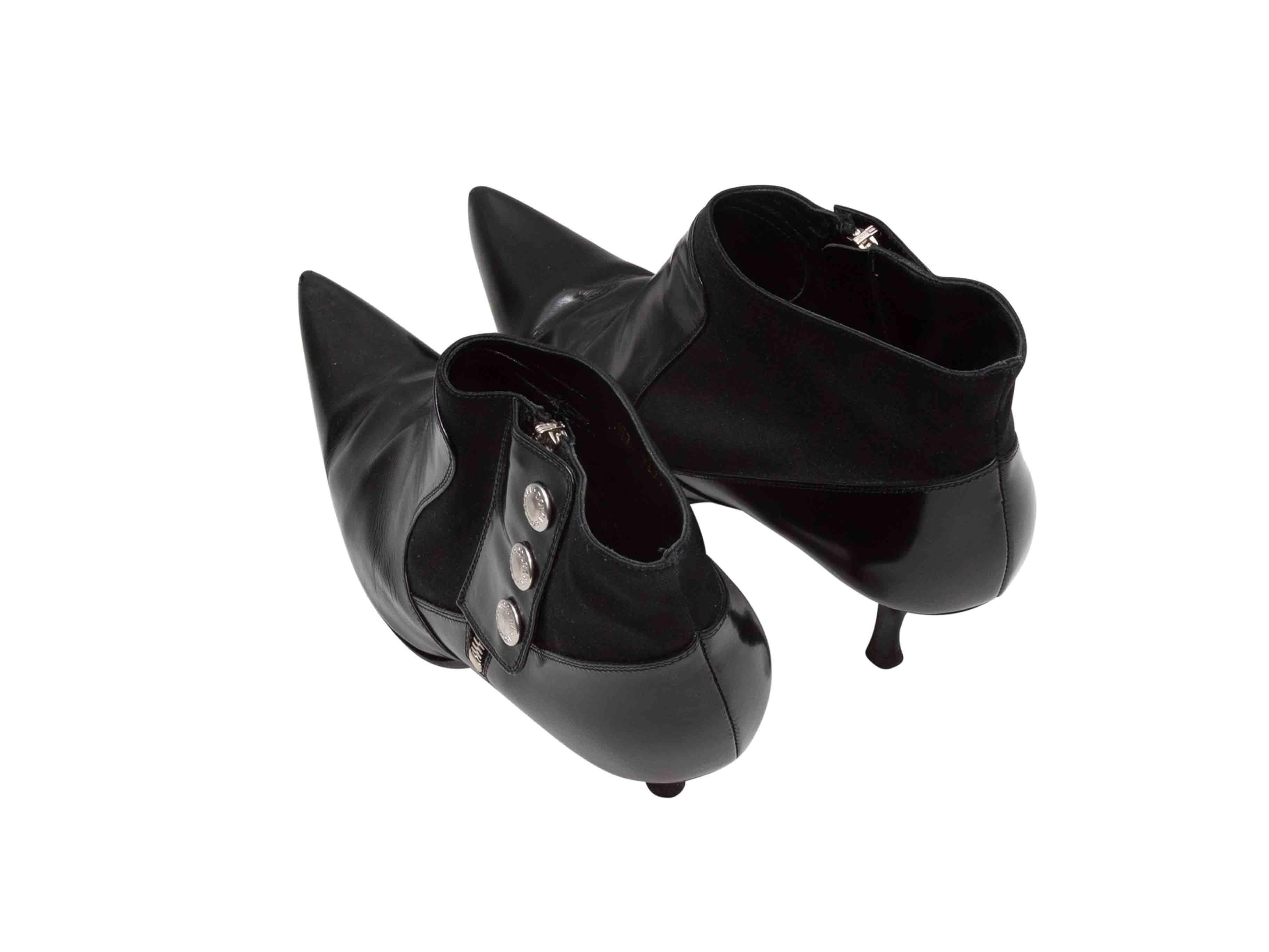 Black Dolce & Gabbana Patent & Suede Pointed-Toe Heeled Booties Size 39 Bon état - En vente à New York, NY