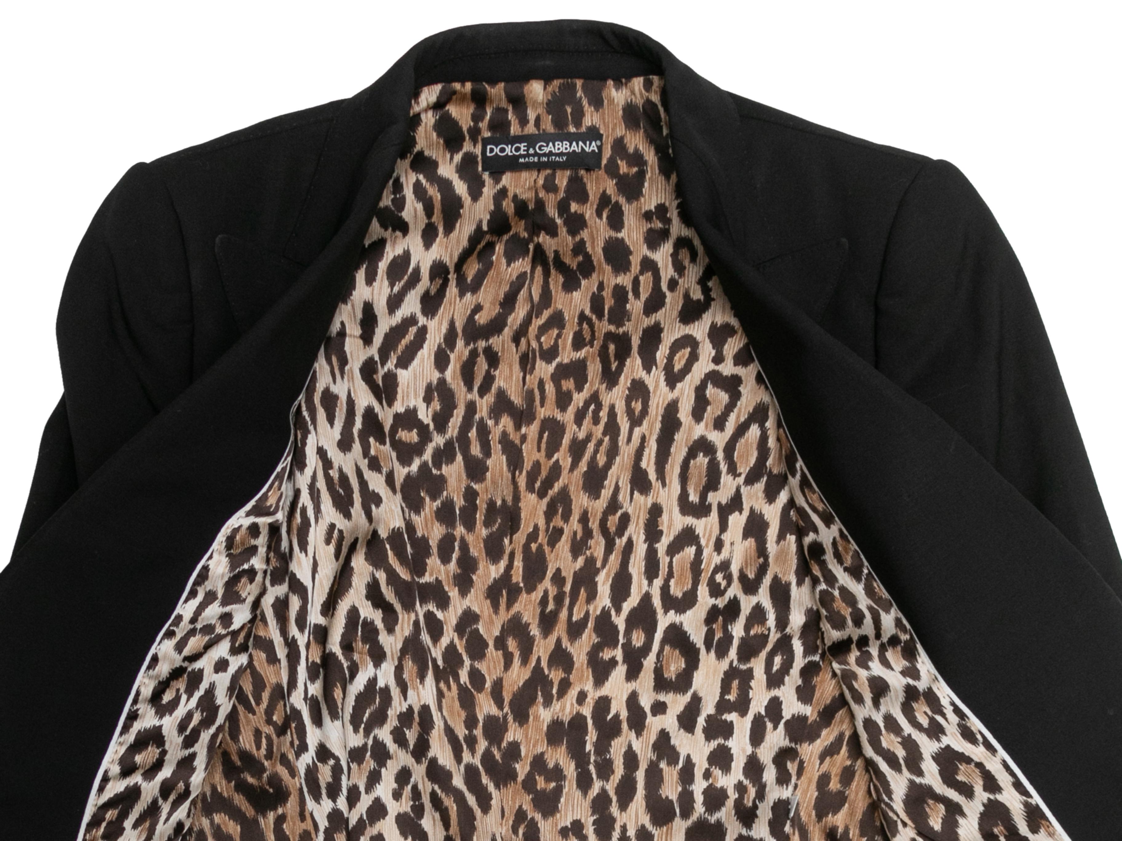 Women's Black Dolce & Gabbana Peaked Lapel Blazer Size IT 44