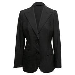 Black Dolce & Gabbana Peaked Lapel Blazer Size IT 44