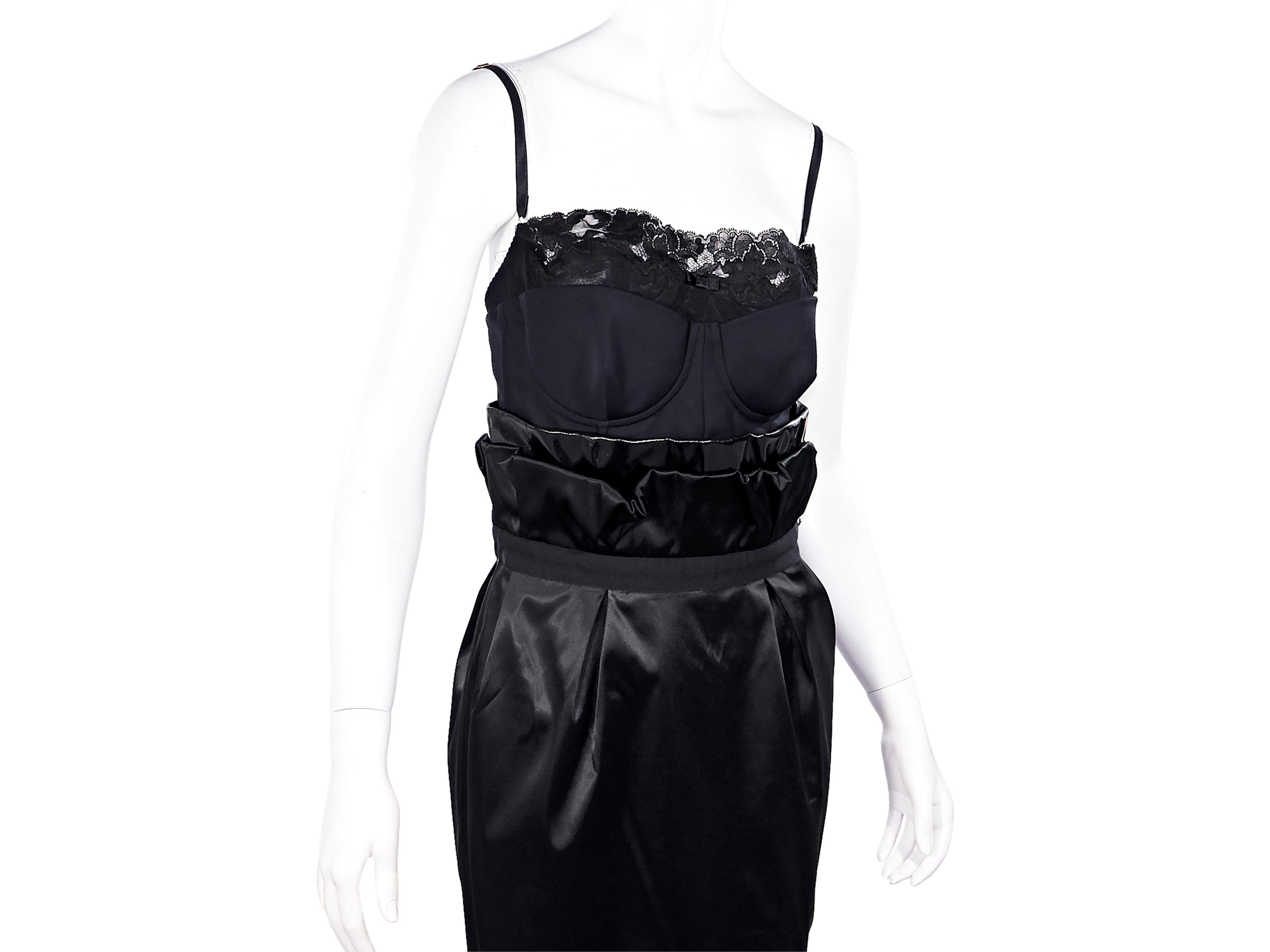 Women's Black Dolce & Gabbana Satin Bustier Dress