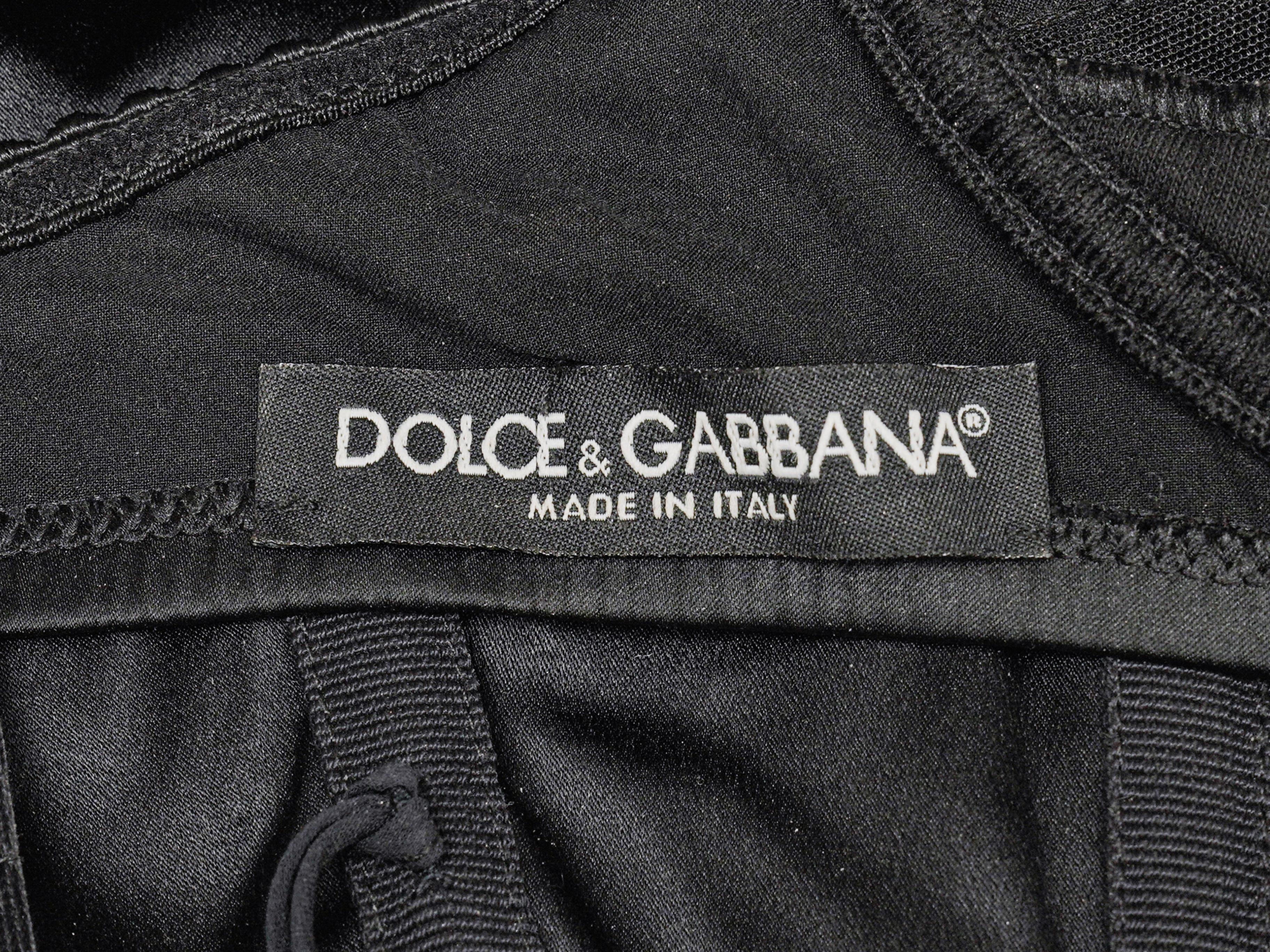 Black Dolce & Gabbana Silk Lace-Trimmed Dress Size IT 38 In Good Condition In New York, NY