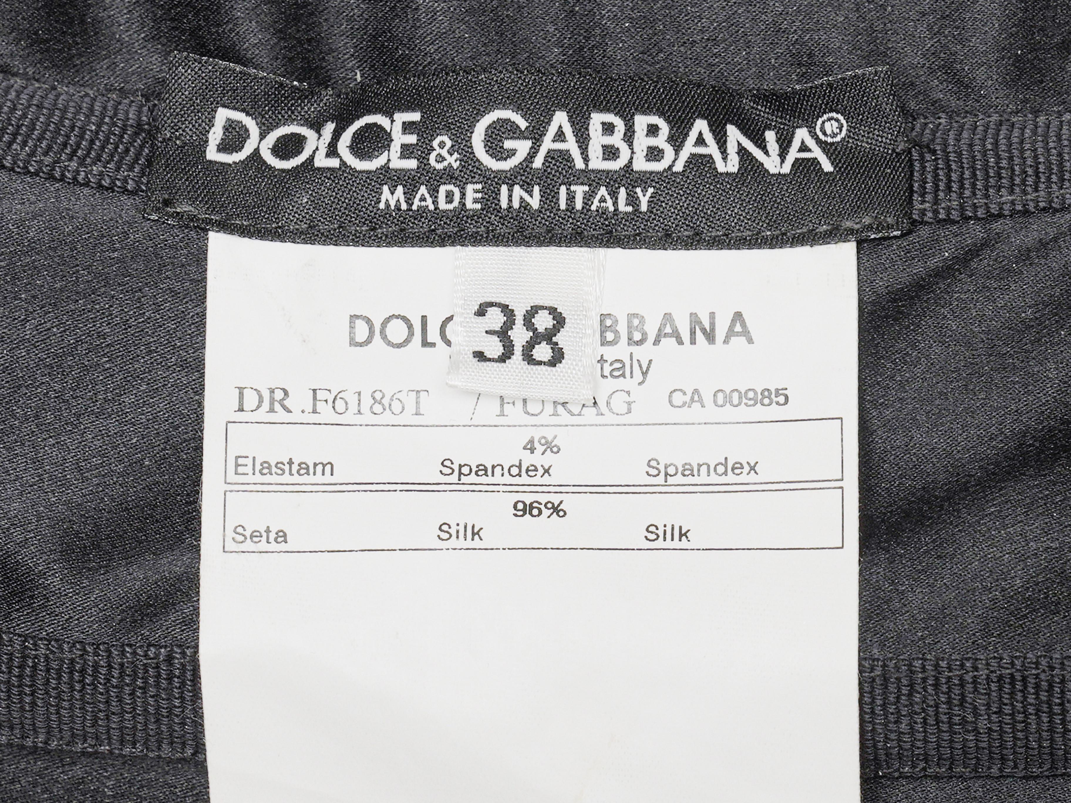 Women's Black Dolce & Gabbana Silk Lace-Trimmed Dress Size IT 38