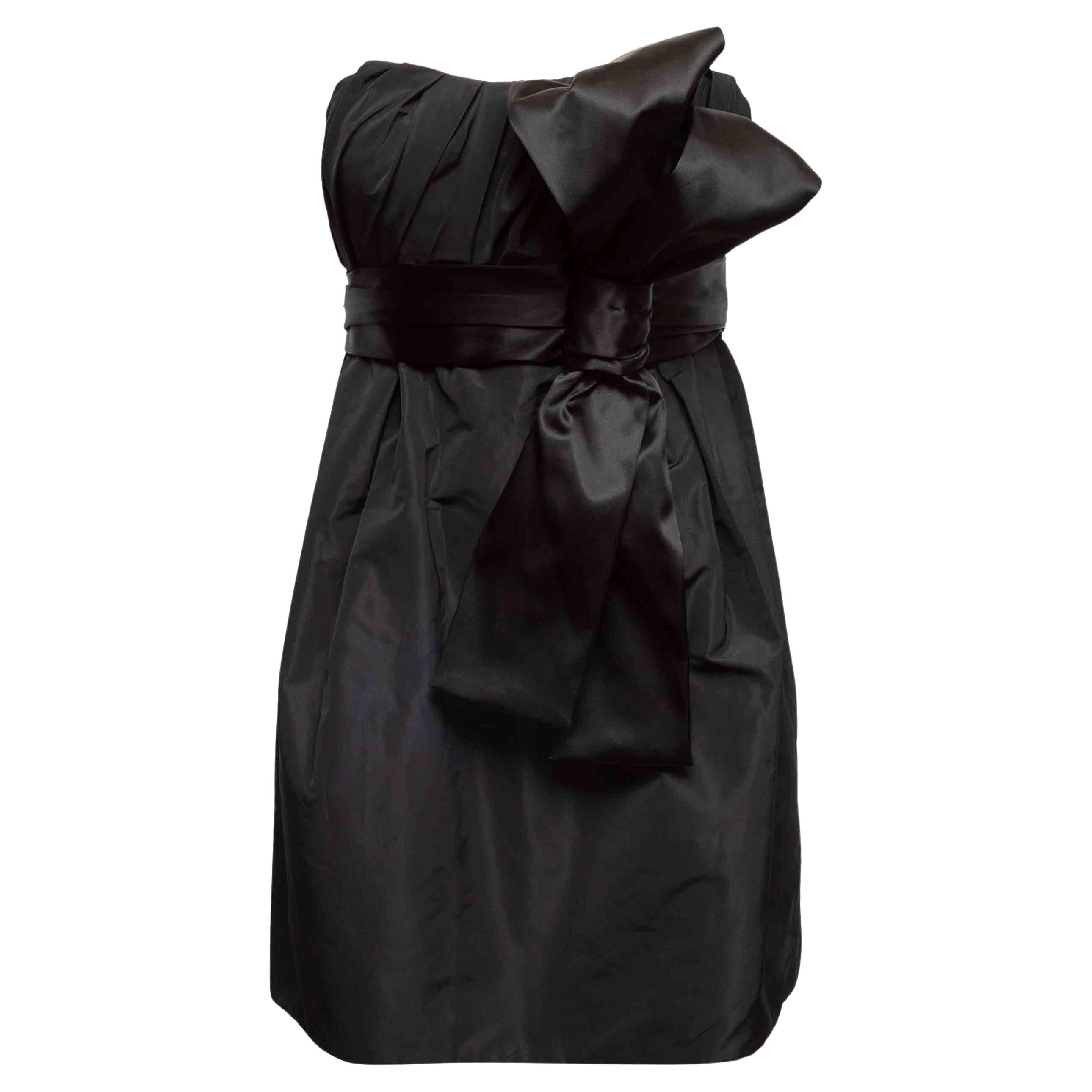 Mini robe sans bretelles avec nœud Dolce & Gabbana noir Taille IT 40 en vente