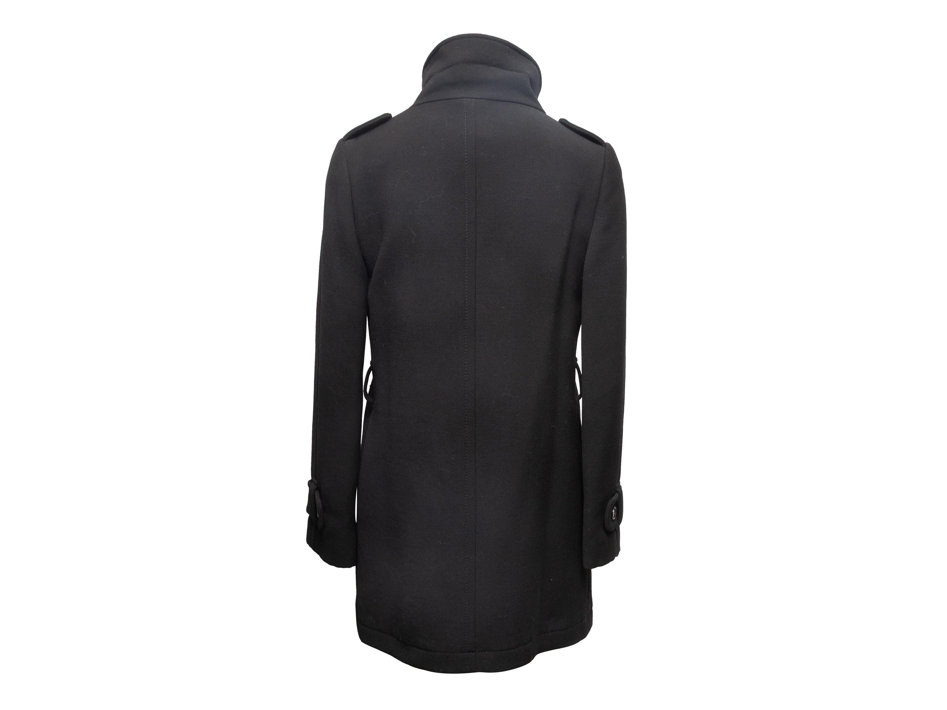 Manteau à col montant en laine vierge Dolce & Gabbana noir Taille IT 40 Bon état - En vente à New York, NY