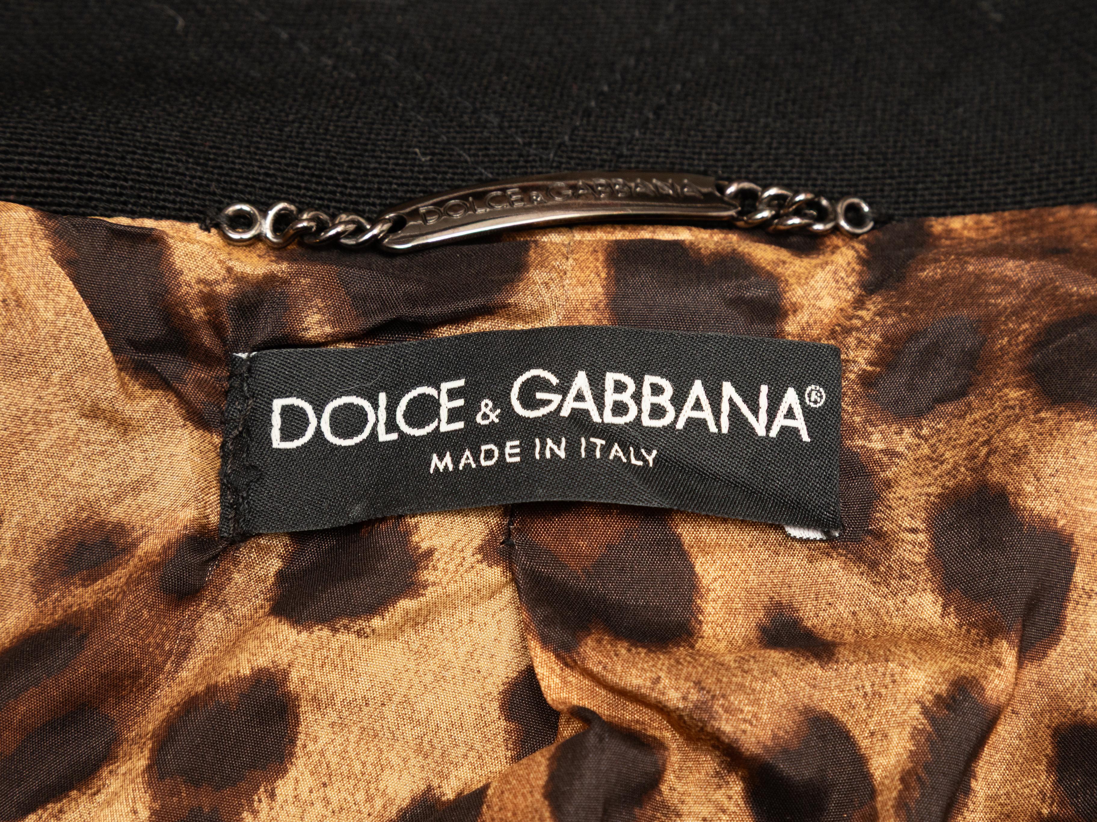 Manteau à col montant en laine vierge Dolce & Gabbana noir Taille IT 40 Pour femmes en vente