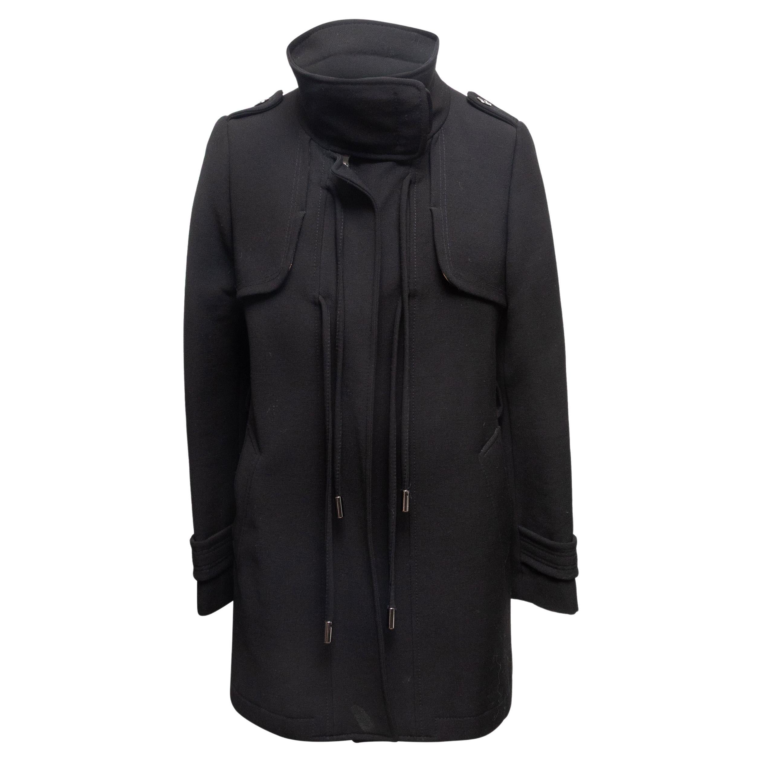 Abrigo negro con cuello alto Dolce
Gabbana de lana virgen Talla IT 40