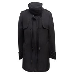 Abrigo negro con cuello alto Dolce 
Gabbana de lana virgen Talla IT 40