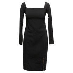 Black Donna Karan Long Sleeve Wool Dress Size US S