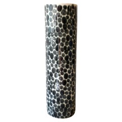 Black Dots Porcelain Bamboo Vase by Lana Kova