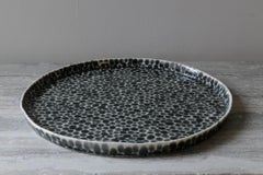 Black Dots Porcelain Large Tray by Lana Kova