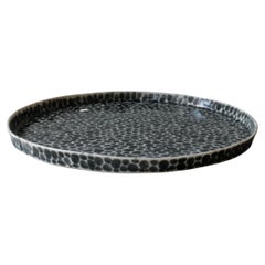 Black Dots Porcelain Large Tray by Lana Kova