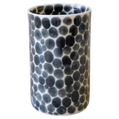 Black Dots Porcelain Tall Cup by Lana Kova