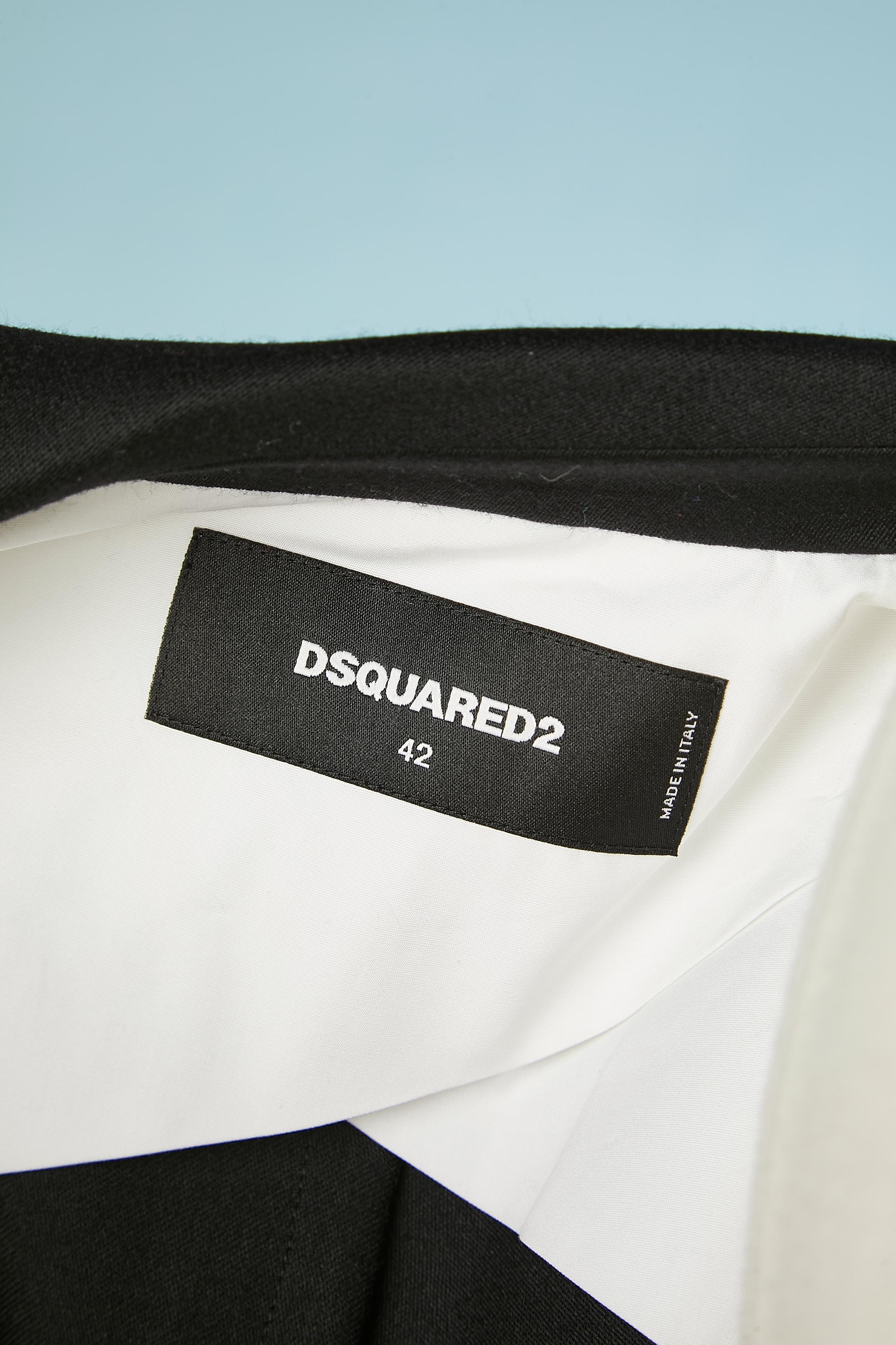 Blazer noir à double boutonnage avec rubans de passementerie dorés DSquared 2 en vente 1