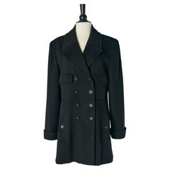 Schwarzer doppelreihiger Kaschmirmantel CHANEL Boutique