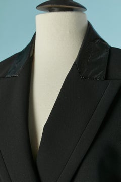 Black double breasted coat with patent leather BARBARA BUI