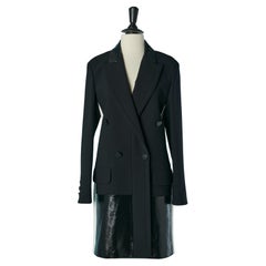 Black double breasted coat with patent leather BARBARA BUI Black double breasted coat with patent leather BARBARA BUI