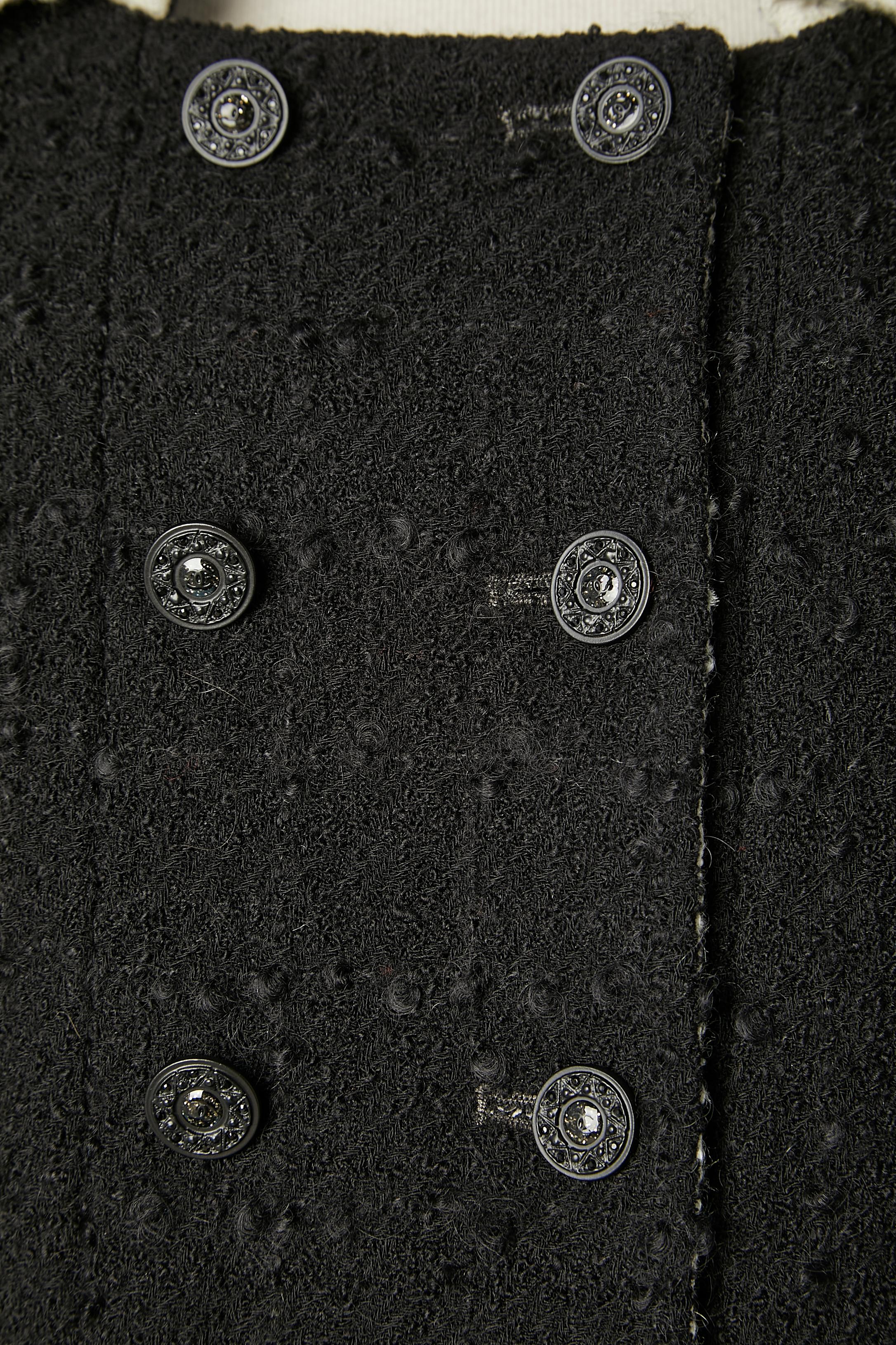 Black double-breasted diner jacket with branded buttons Chanel  In Excellent Condition In Saint-Ouen-Sur-Seine, FR