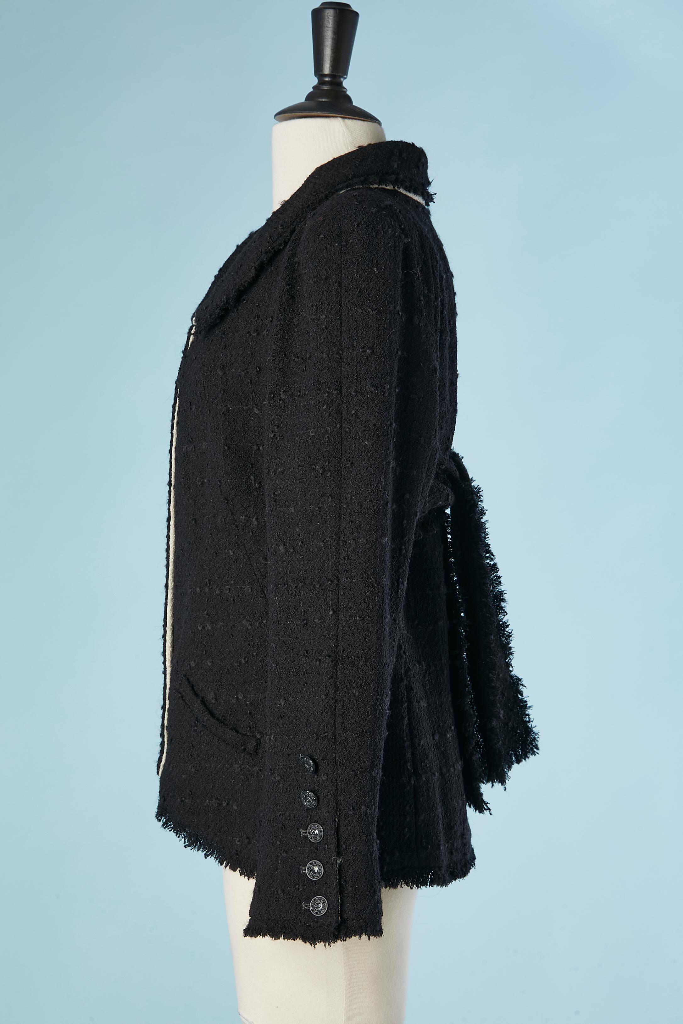 Black double-breasted diner jacket with branded buttons Chanel For Sale 1
