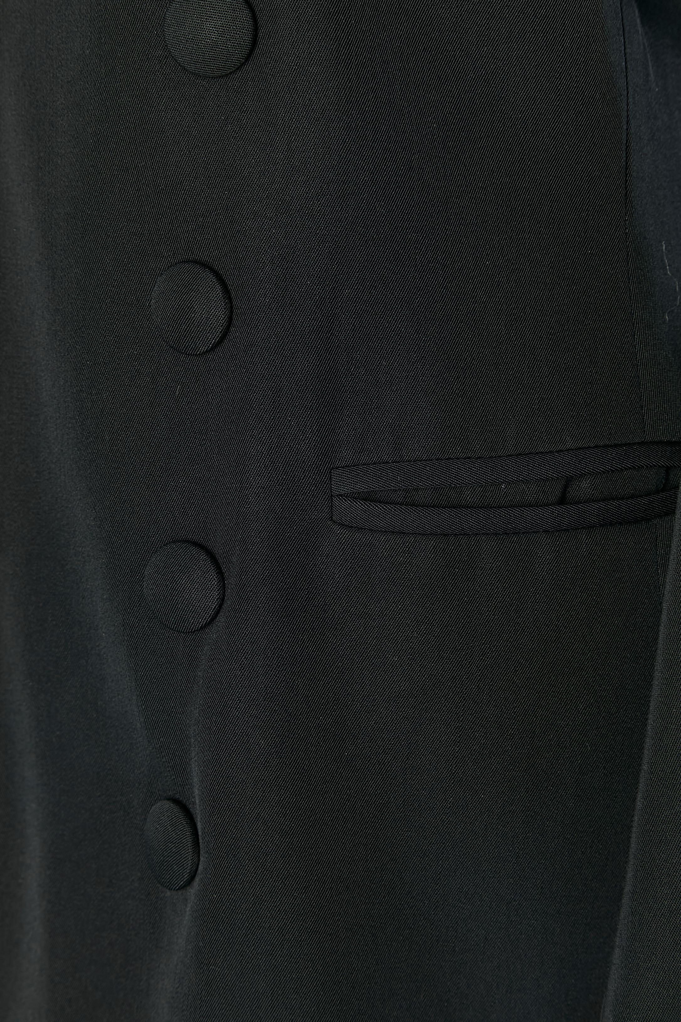 Giacca doppiopetto nera con spalla in velluto rosso Jean Paul Gaultier In condizioni ottime in vendita a Saint-Ouen-Sur-Seine, FR