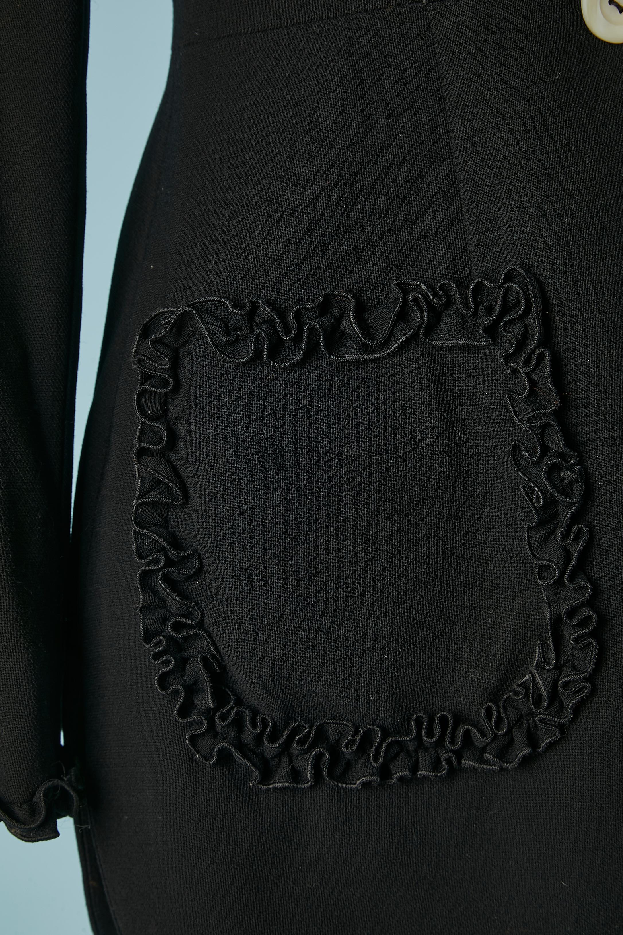 Veste croisée noire à volants CHANTAL THOMASS Excellent état - En vente à Saint-Ouen-Sur-Seine, FR