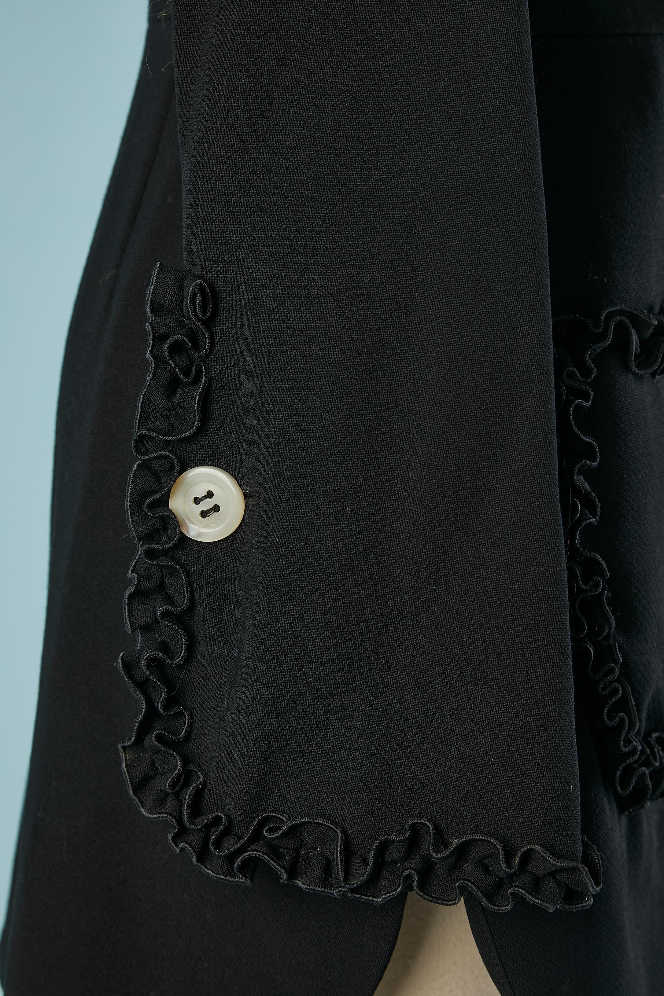 Veste croisée noire à volants CHANTAL THOMASS Pour femmes en vente