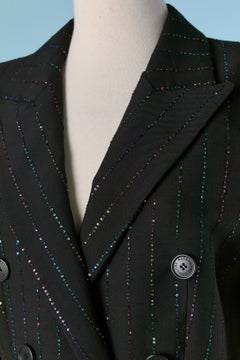 Black double-breasted jacket with sequin embellishment ALEXANDRE VAUTHIER New
