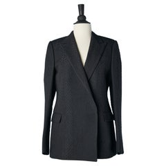 Black double - breasted jacket with snake pattern jacquard Lanvin by Alber Elbaz