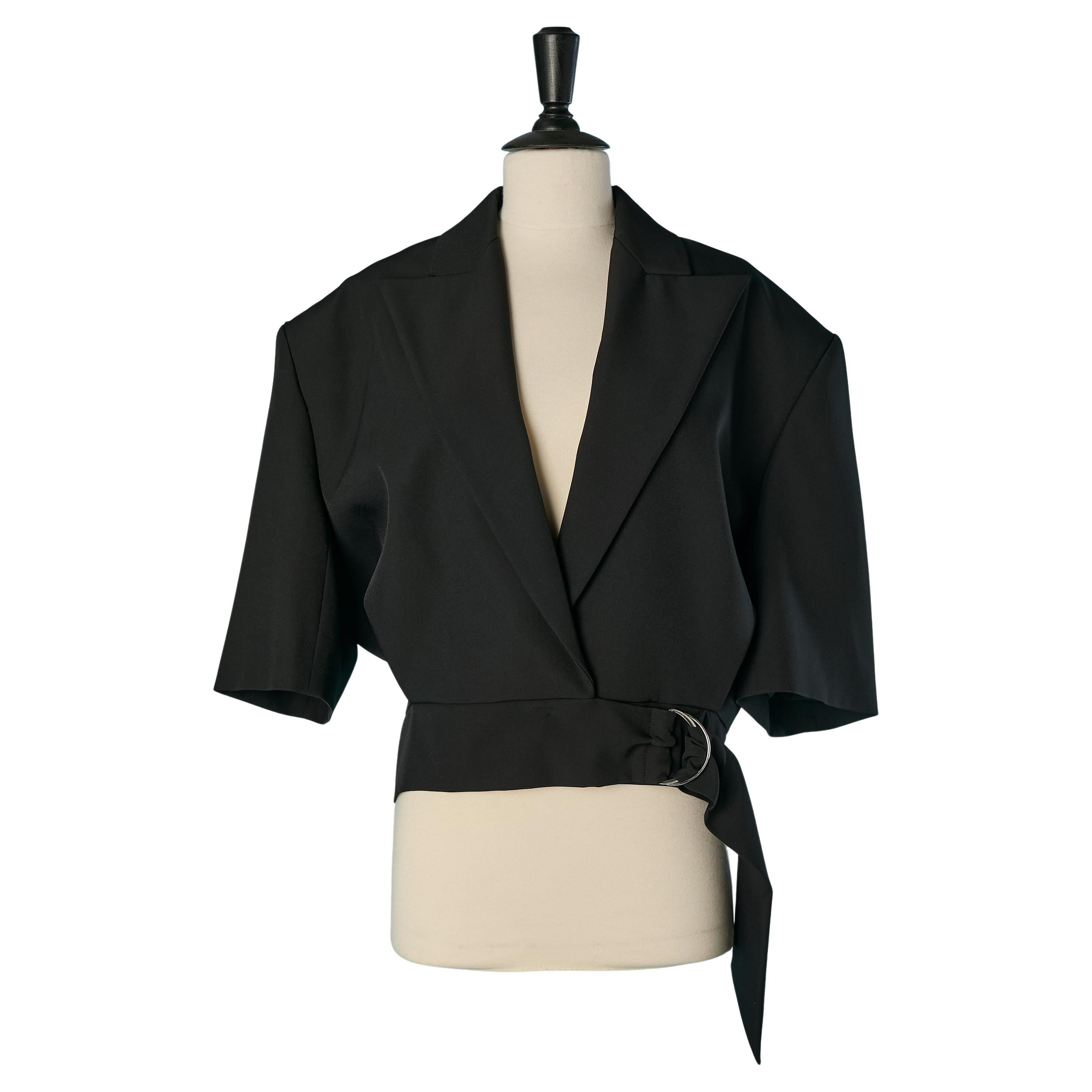 Black double breasted short sleeve jacket ALEXANDRE VAUTHIER