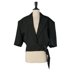 Chaqueta negra cruzada de manga corta ALEXANDRE VAUTHIER