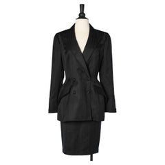 Black double breasted skirt-suit Thierry Mugler 