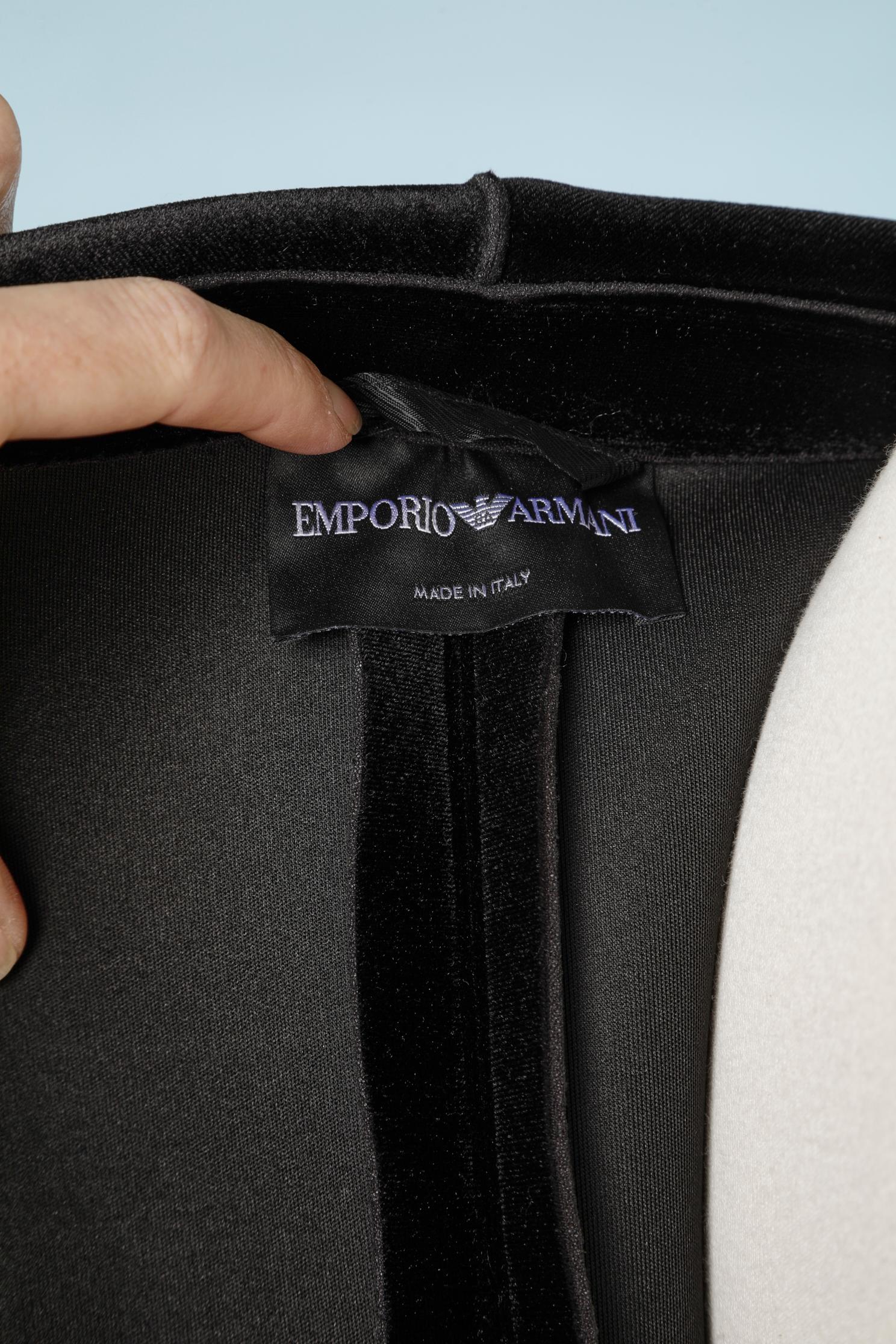 Black double-breasted technical velvet evening jacket Emporio Armani  2