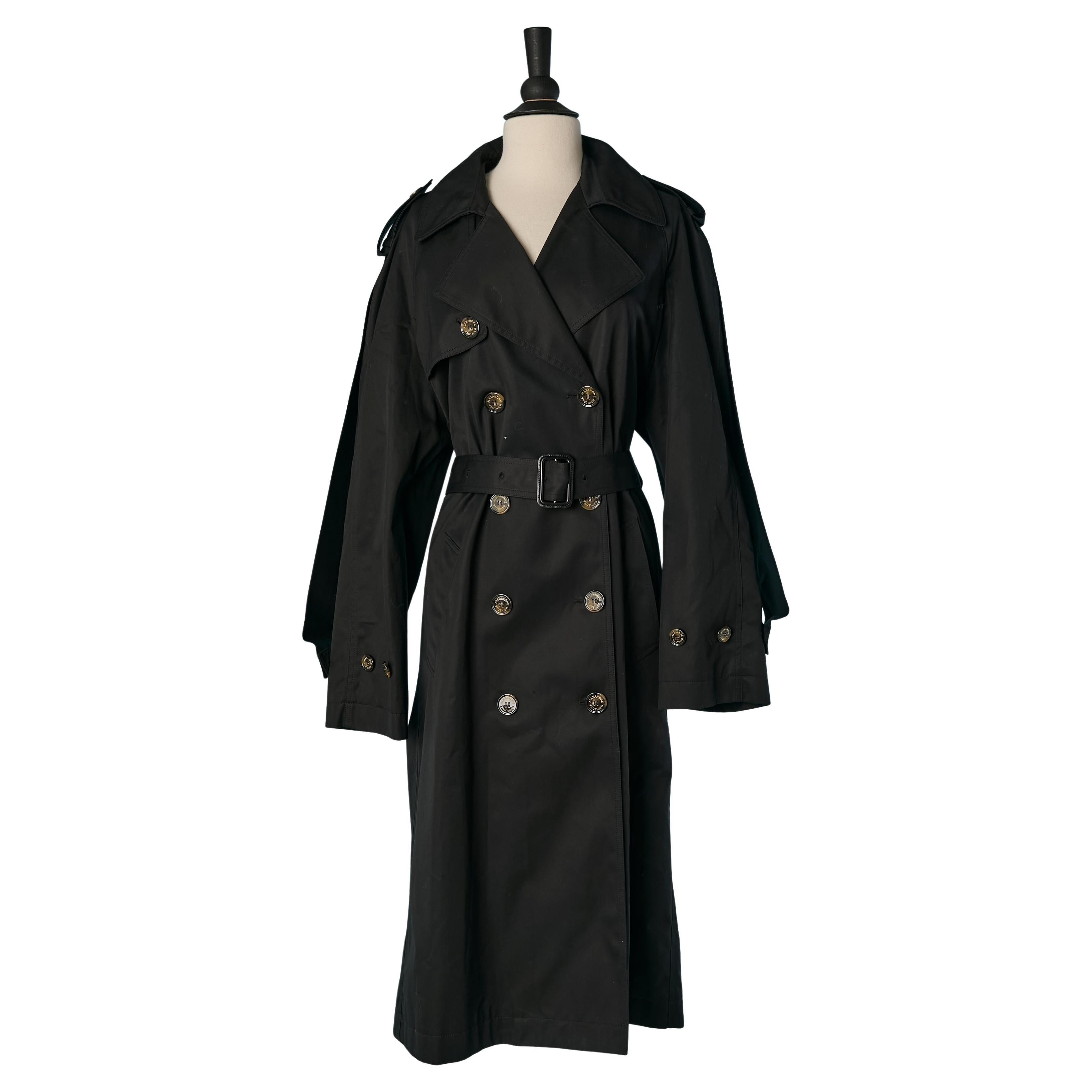 Schwarzer Zweireiher-Trenchcoat ALEXANDRE VAUTHIER