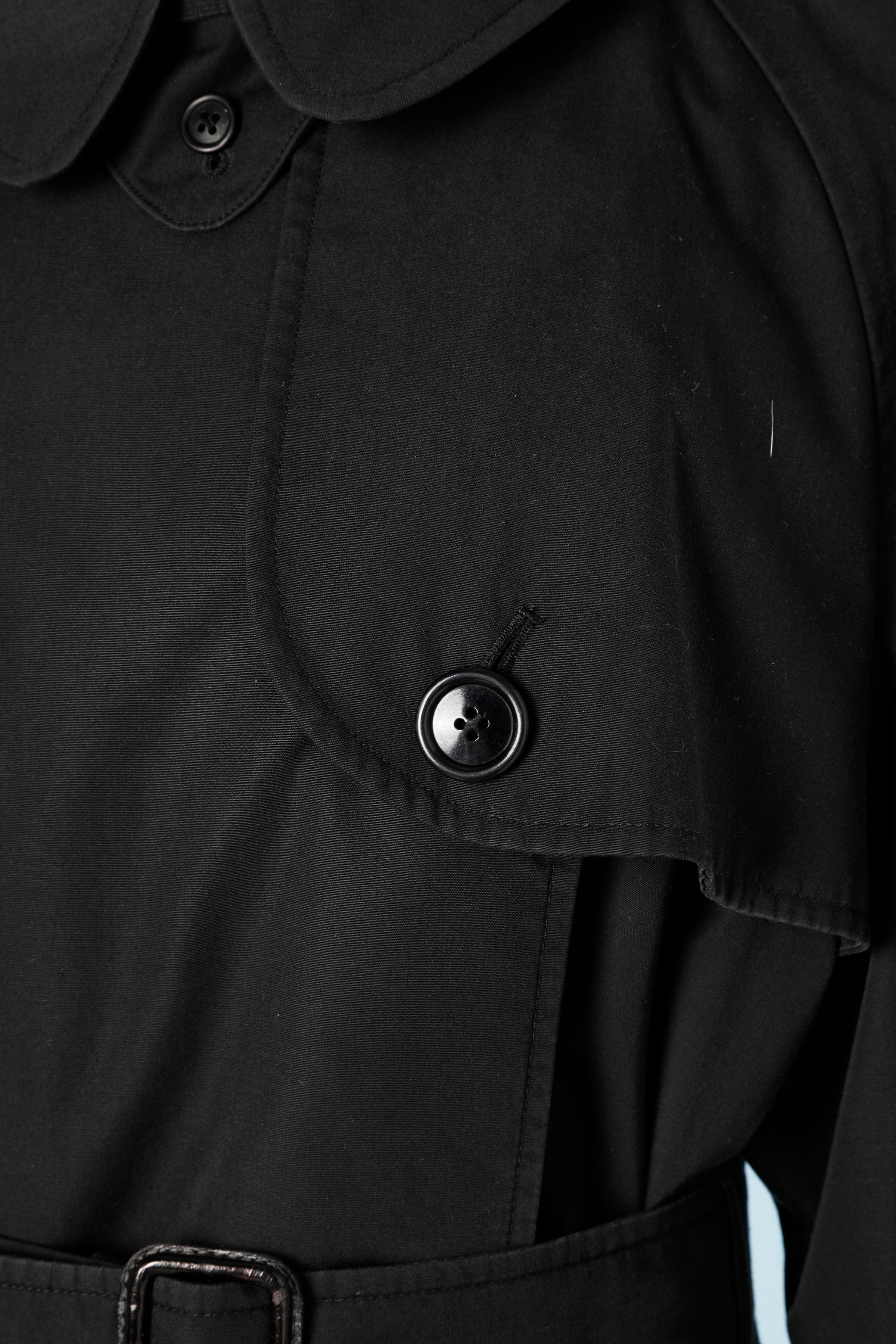 Black double -breasted trench-coat Yves Saint Laurent Rive Gauche  In Good Condition In Saint-Ouen-Sur-Seine, FR