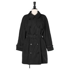 Trench-coat noir à double boutonnage Yves Saint Laurent Rive Gauche 