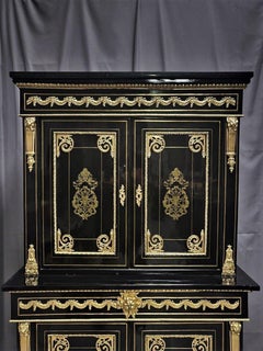 Black Double Buffet Cabinet, Napoleon III, France, 19th Century