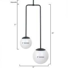 Black Double Circuit Globe Pendant Light