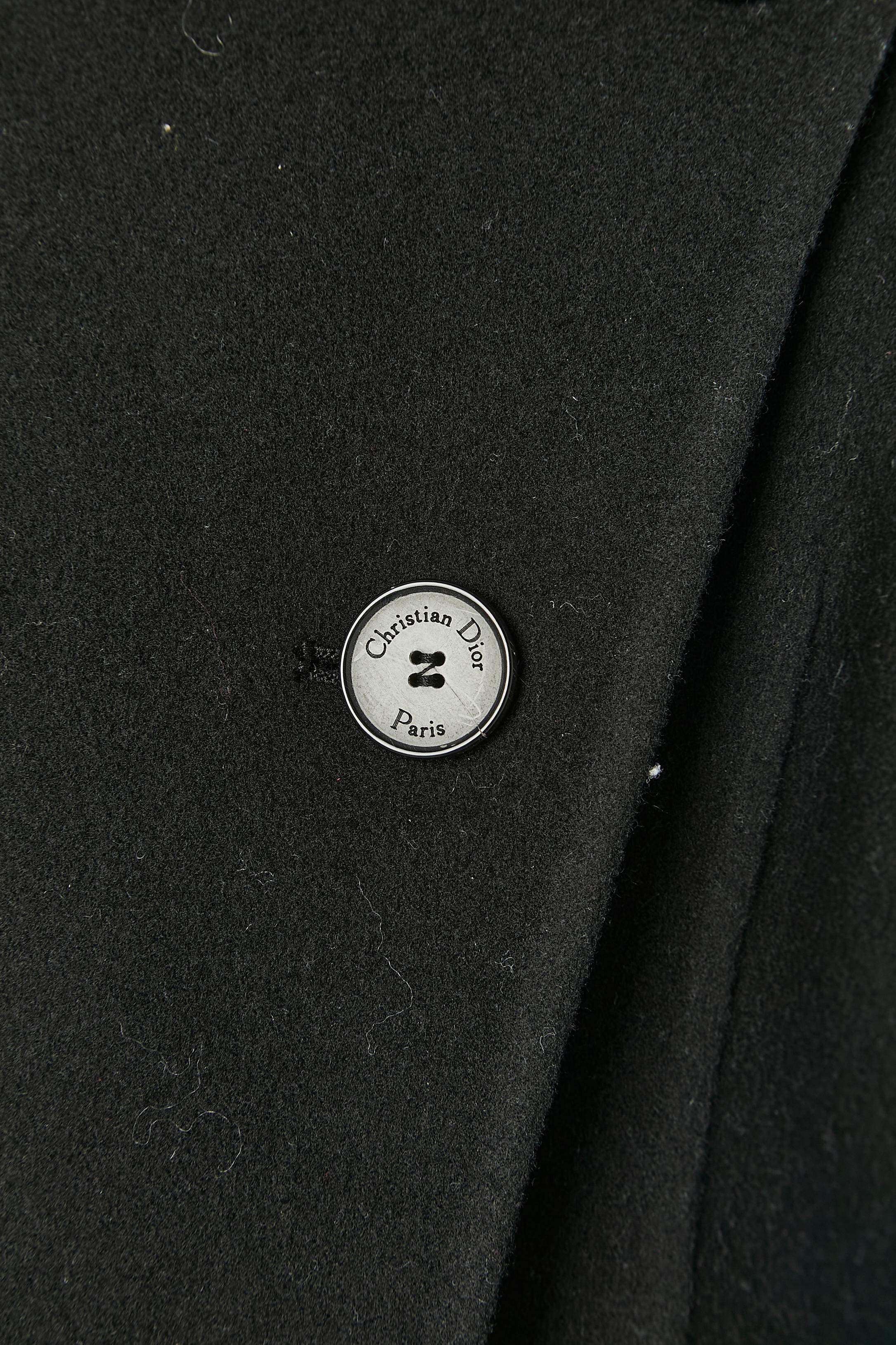 Black Double-face cashmere coat CHRISTIAN DIOR In Excellent Condition For Sale In Saint-Ouen-Sur-Seine, FR