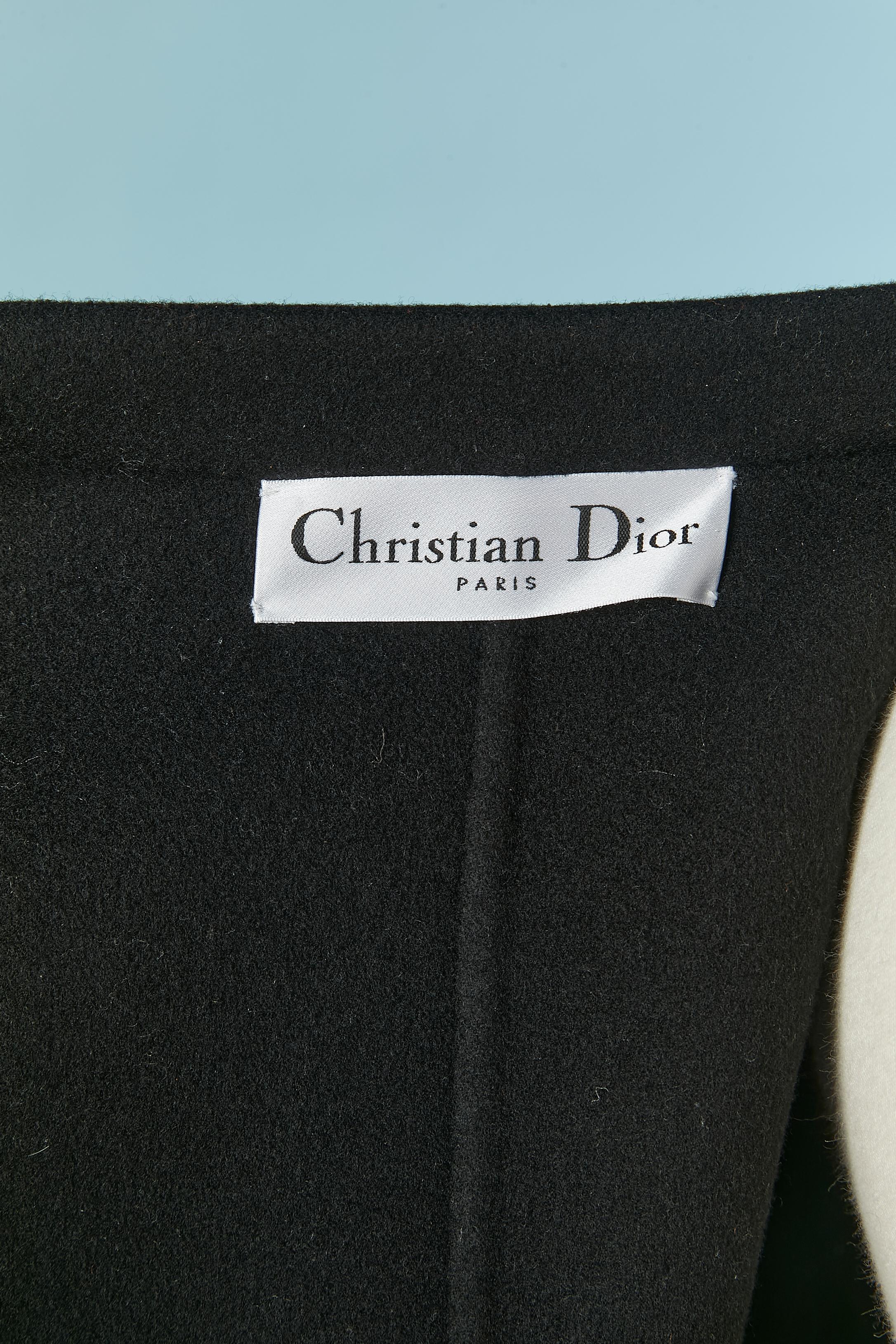 Black Double-face cashmere coat CHRISTIAN DIOR For Sale 3