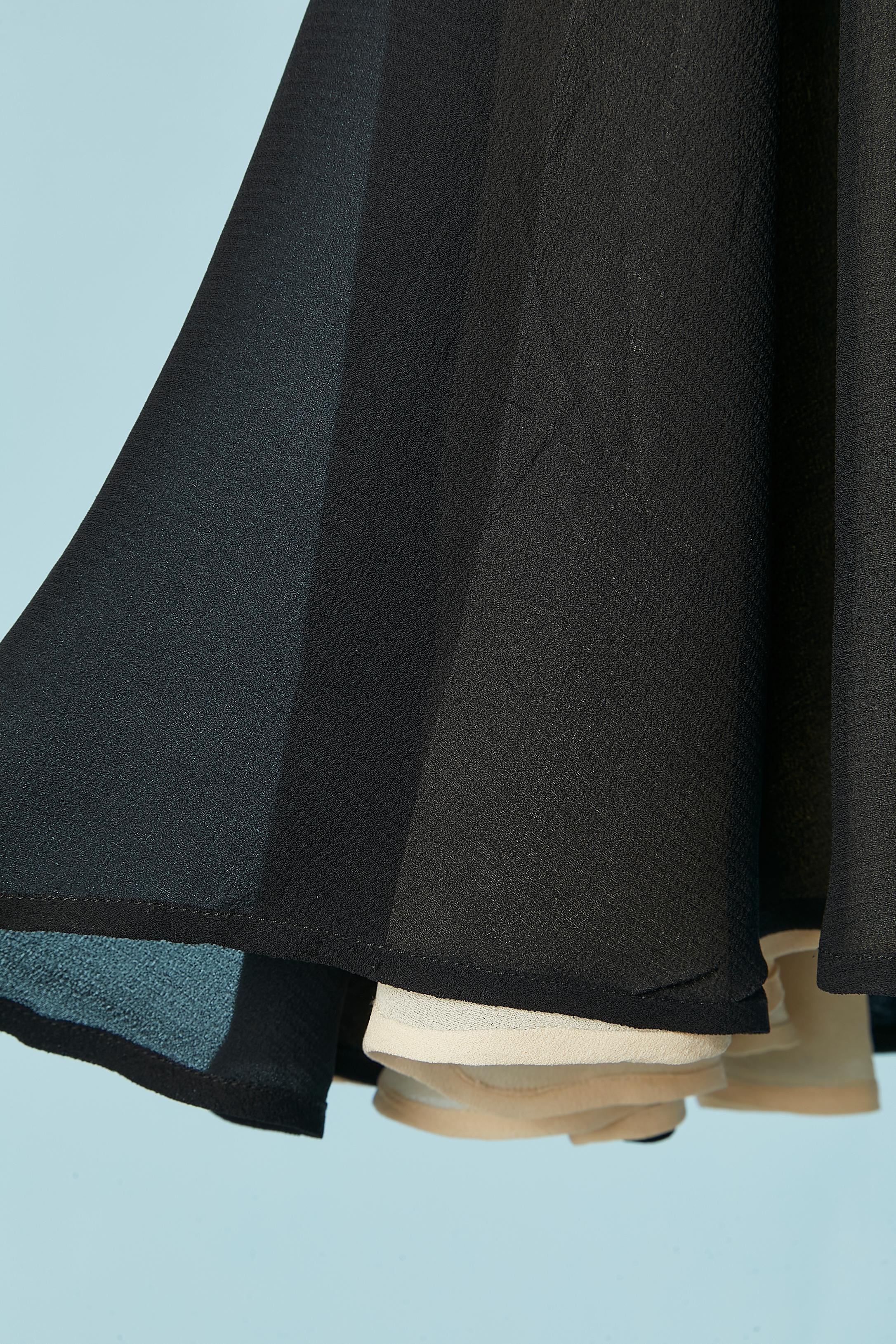Vestido de cóctel negro de gasa de seda de doble capa abierto por detrás ROCHAS Negro en venta