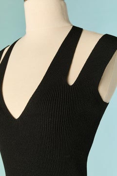 Black double shoulder strap tank top ALEXANDER McQUEEN