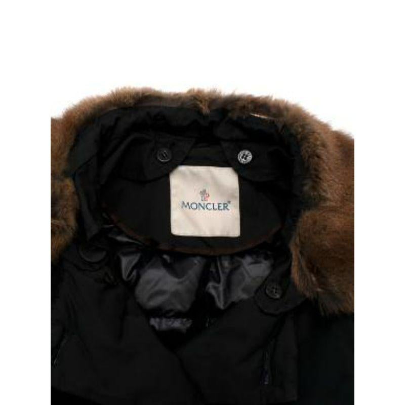 black down filled squirrel fur trimmed coat For Sale 2