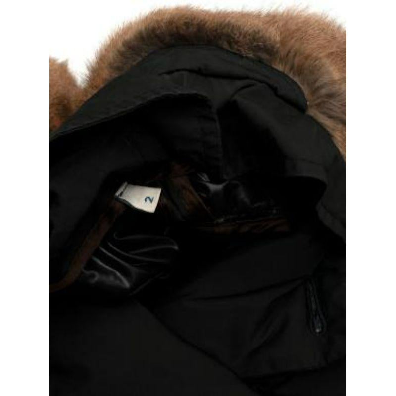 black down filled squirrel fur trimmed coat For Sale 4