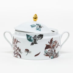 Black Dragon Pool, Contemporary Decorated Porcelain Tureen by Vito Nesta