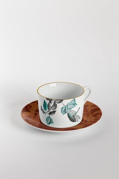 Black Dragon, Tea Set with Six Contemporary Porcelains with Decorative Design