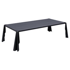 Black Drapé Dining Table, Luxury Contemporary Sculptural Oak by MainGUILTY