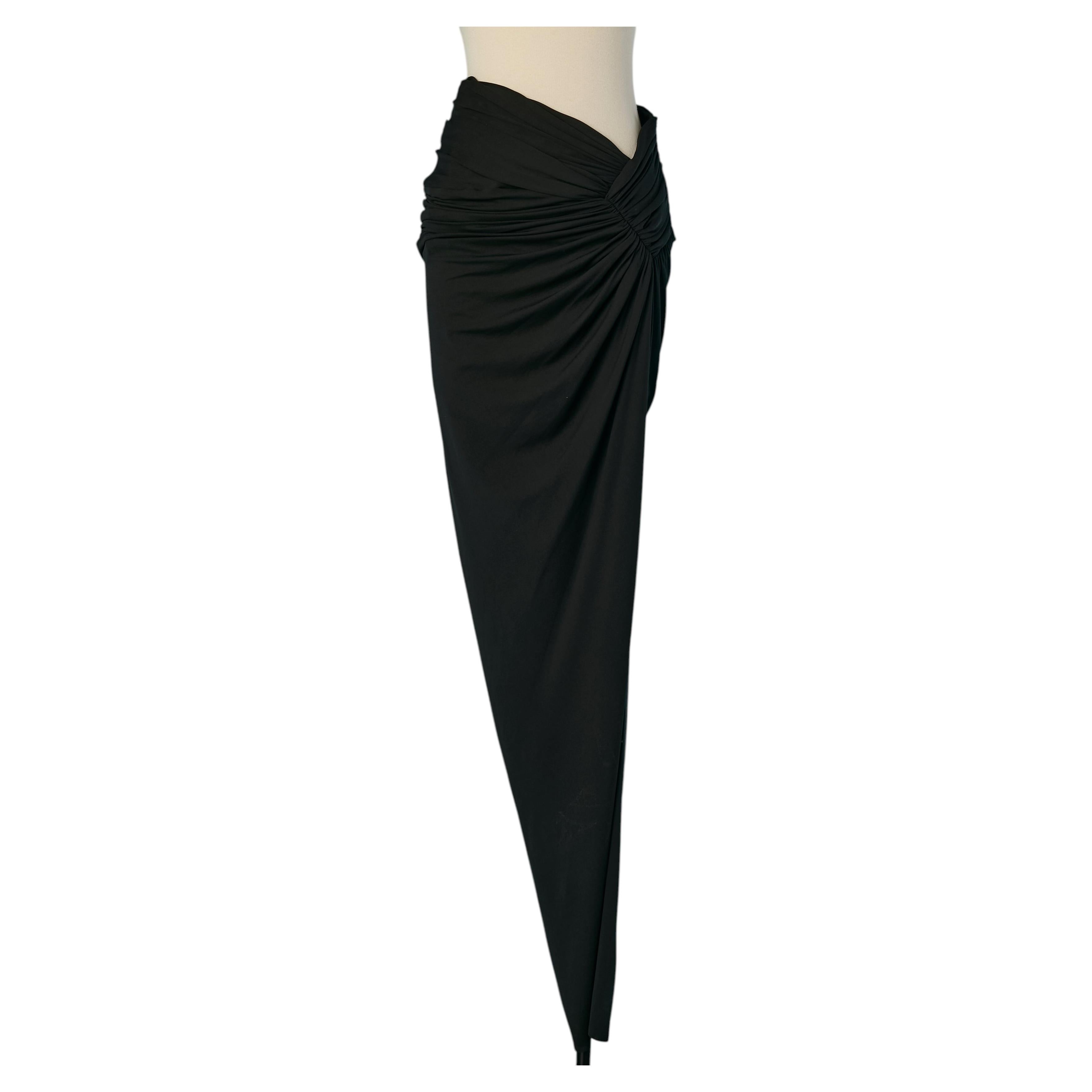 Schwarzer drapierter und gewickelter Jersey-Rock ALEXANDRE VAUTHIER