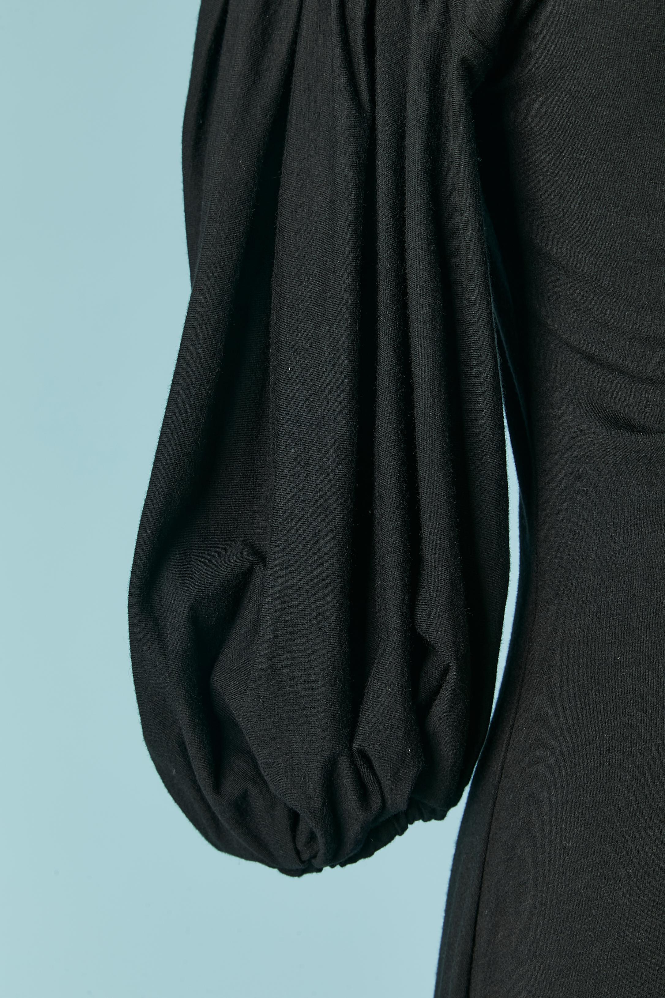 Women's Black draped jersey cocktail dress with deep V neckline Just Cavalli For Sale